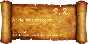 Vida Krisztofer névjegykártya